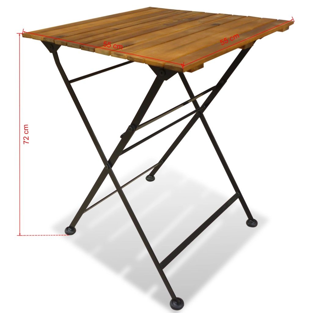 3 Piece Folding Bistro Set Solid Acacia Wood